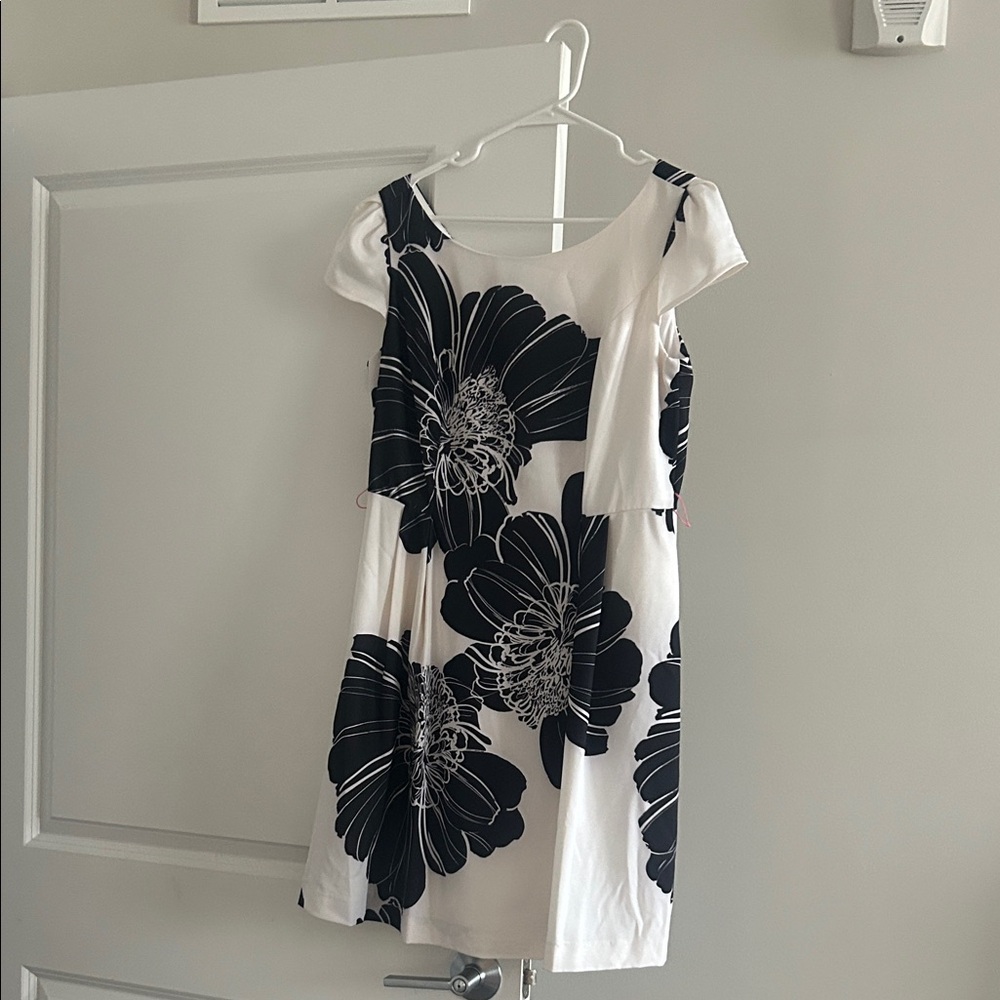 Elegant Black and White Floral Dress